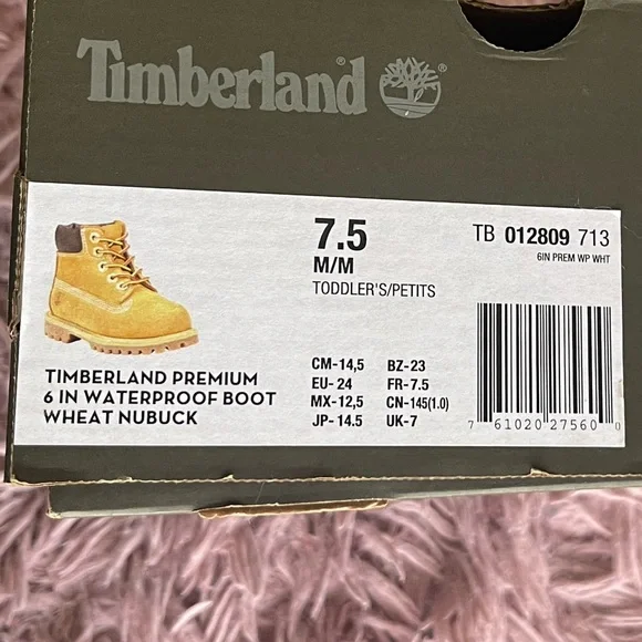 Timberland Premium Waterproof 6 IN Boot Wheat Nubuck Toddler Size 7.5 M - Picture 8 of 8